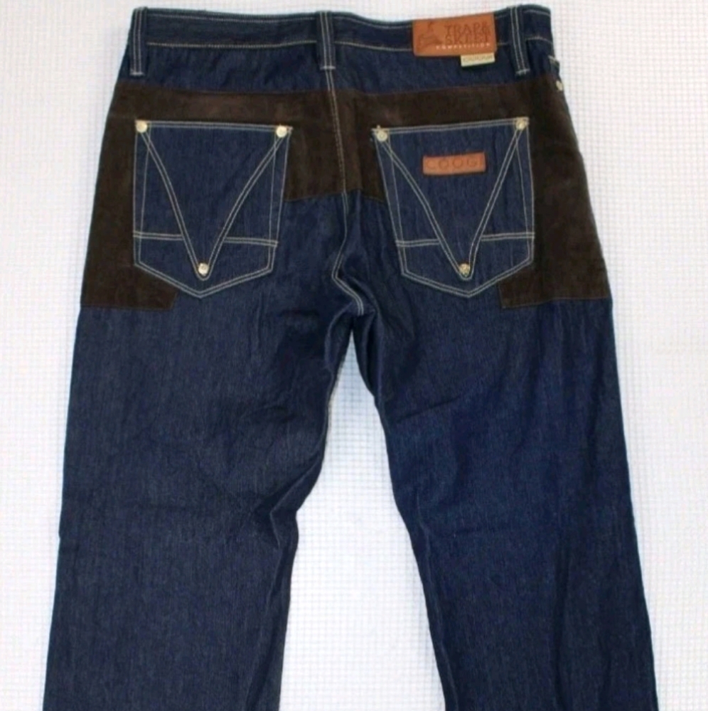 Coogi Trap & Skeet Competition Mens 40x36 Dark Wash Relaxed Fit Blue Jeans